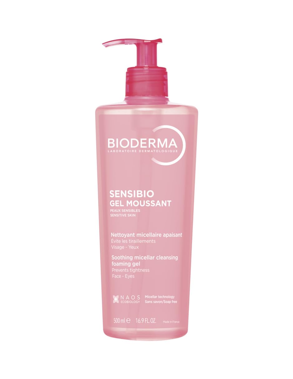 Bioderma Sensibio Gel Moussant Limpiador Facial Micelar, 100 ml - 500 ml (Paquete de 1) - Gel Limpiador