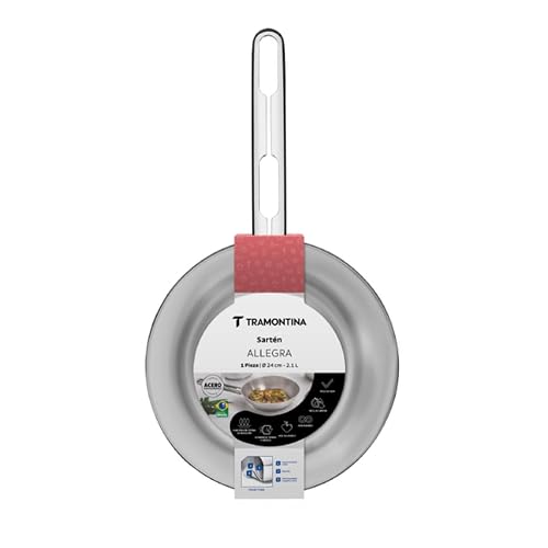 Tramontina - Sartén allegra acero inoxidable fondo triple 24 cm