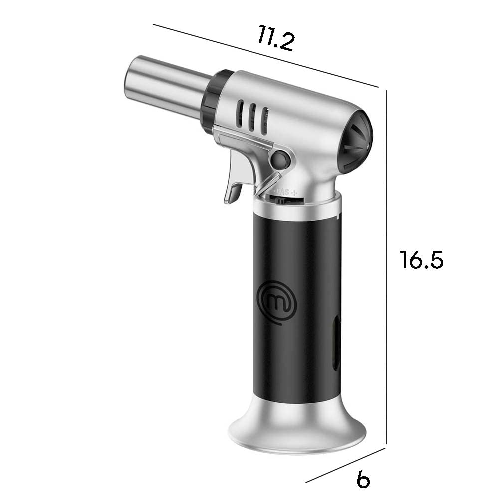 Hukën x MasterChef | Antorcha Culinaria Switch Control | Ajuste de Potencia de Flama | Ventanilla de Nivel de Gas | Base Estable | Carga de 6g para Uso Ligero | Diseño Compacto | Estilo Profesional