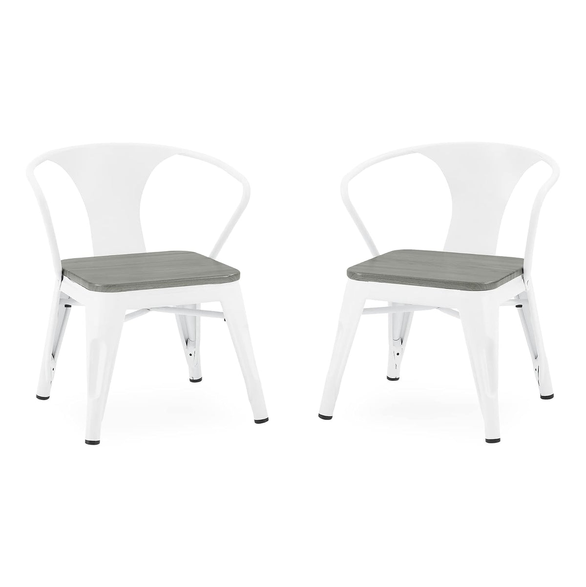 Delta Children Set de 2 Sillas Bistro Infantiles - White with Grey Barnboard - Talla única