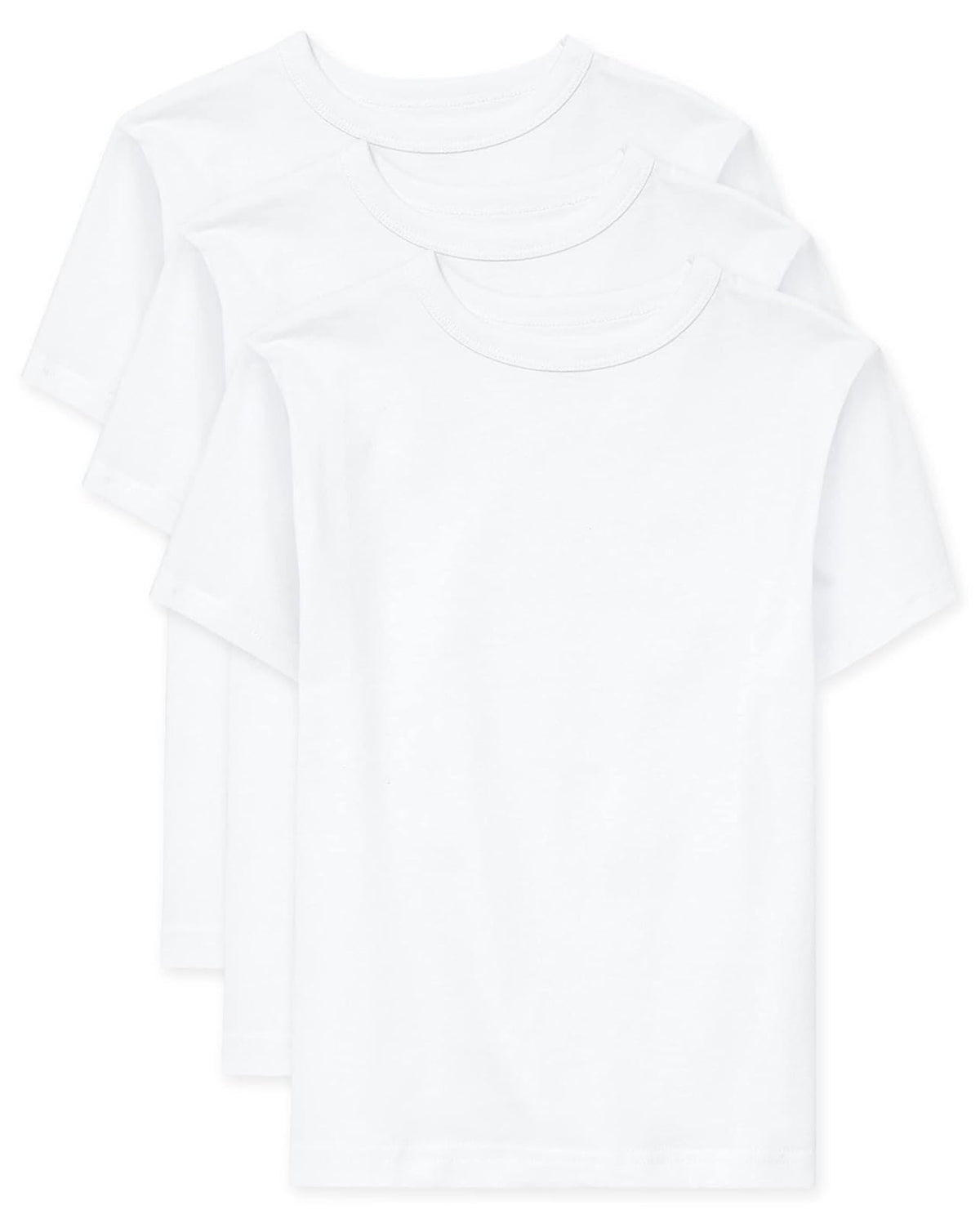 The Children's Place Camiseta básica para niños, Paquete de 3 Camiseta para Niños - blanco 3 por paquete - 10-12 Años