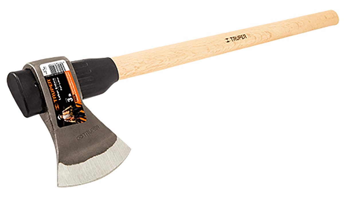 Truper Hacha Tipo Español, Labor Entera - 4 lb - Mango de madera