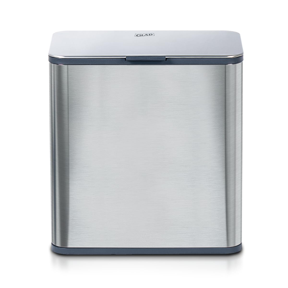 Glad Roomate Barrera de basura Bajo encimera - cubeta de basura de acero inoxidable con doble tapa y protección Clorox - Pequeño contenedor de basura para gabinete de cocina