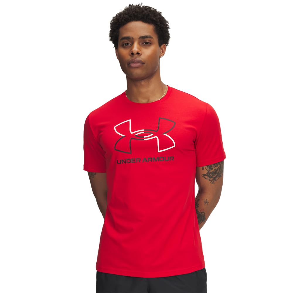 Under Armour Global Foundation - Playera de Manga Corta Playera para Hombre - (601) Rojo - Blanco - Negro - M