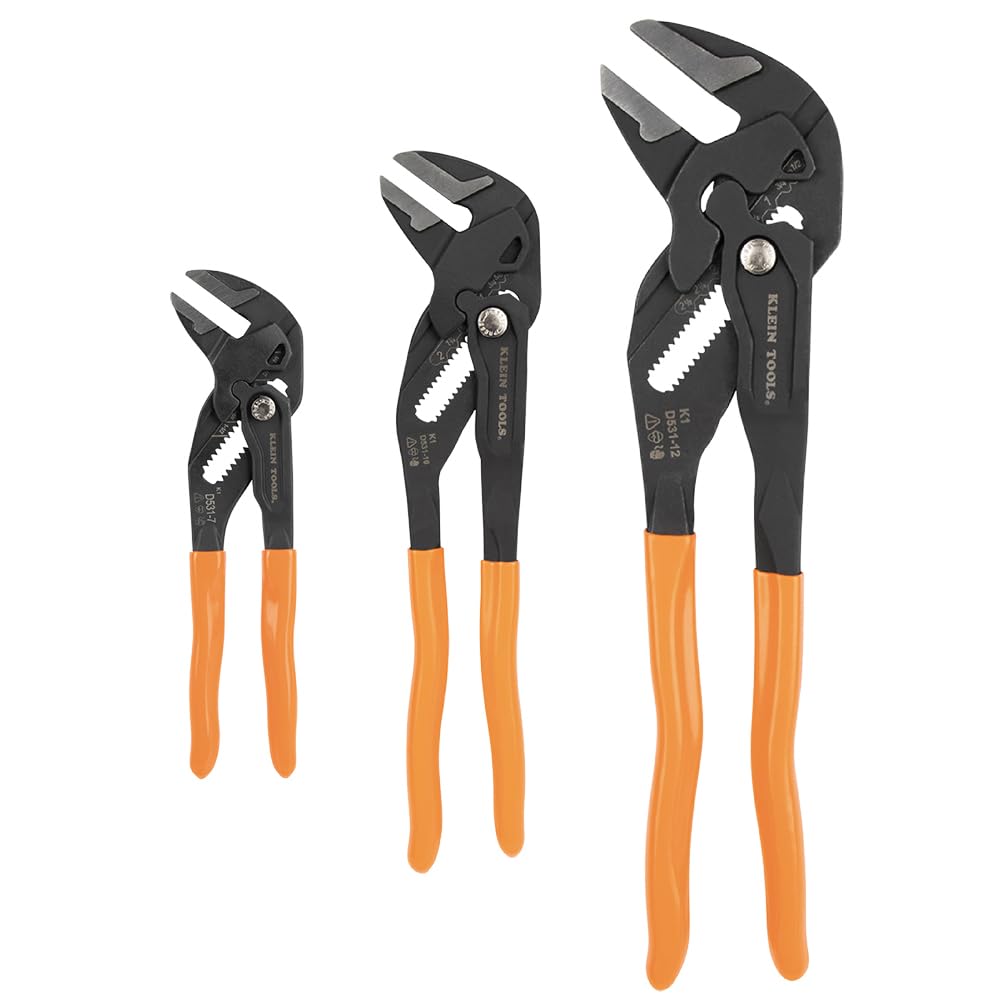 Klein Tools D53110 Llave de Alicates Ajustable de Alto Apalancamiento - 3-Piece Set (7-Inch, 10-Inch, 12-Inch)