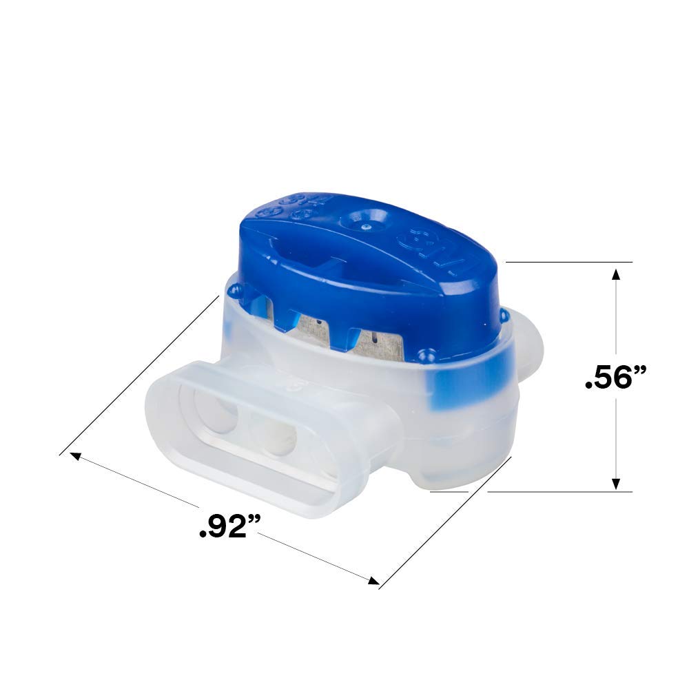 3M - Scotchlok Electrical IDC 314-BOX, en espiral, autodespegable, resistente a la humedad e ignífugo, azul, 22-14 AWG, 50 por bolsa