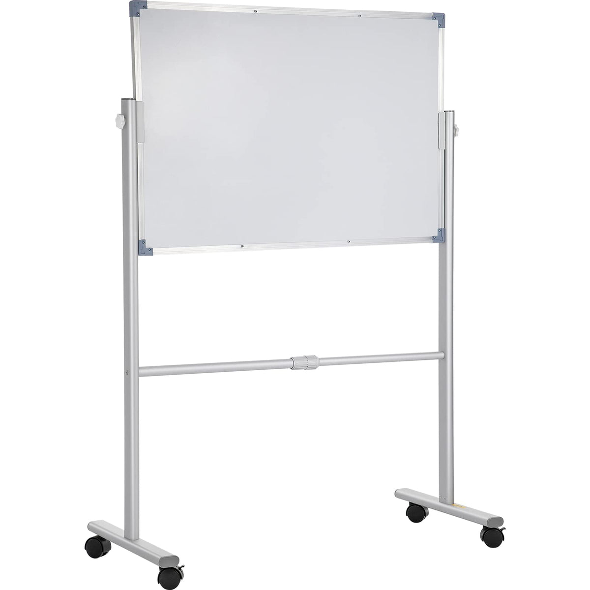 VEVOR - pizarrón blanca magnética móvil, 36 x 24 pulgadas, doble cara, reversible de 360 grados, tabla de borrado en seco, altura ajustable con marco de aluminio y ruedas giratorias bloqueables, para