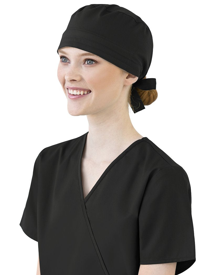 WonderWork Gorro Quirúrgico Unisex con Lazo - Negro - Talla Única