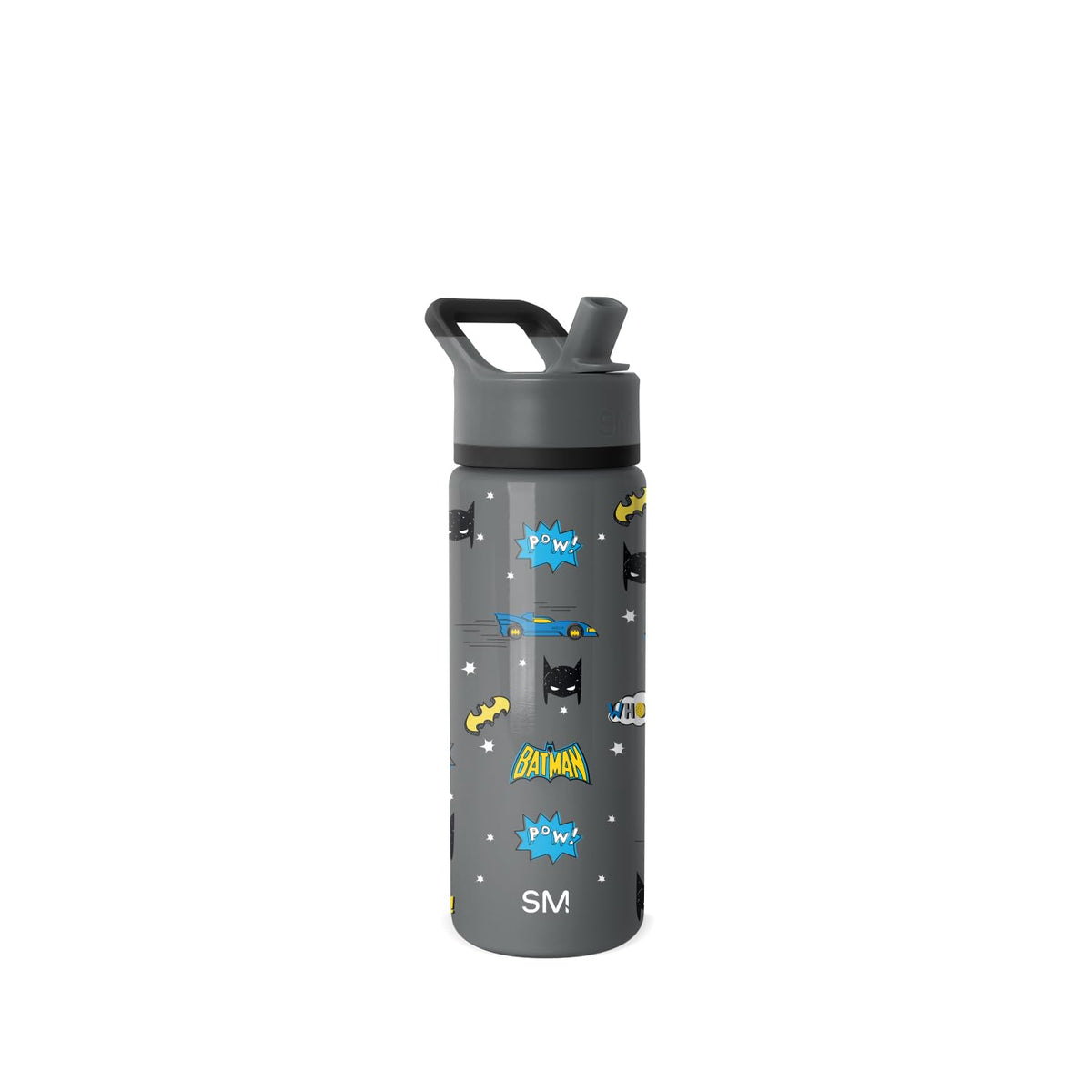 Simple Modern Summit Botella de Agua para Niños con Popote - 18 onzas - DC Comics: Batman POW!