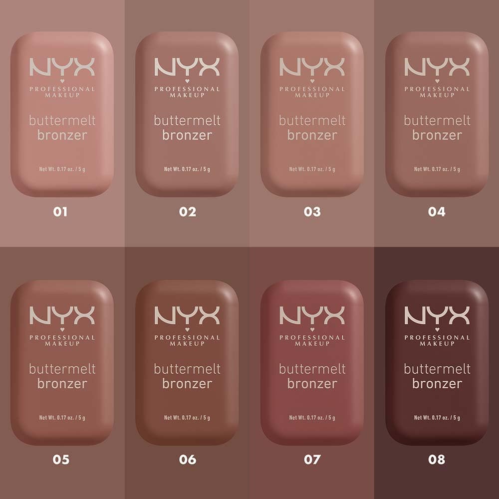 NYX Professional Makeup Buttermelt Bronzer, bronceador cremoso en polvo con alta pigmentación, fórmula vegana, acabado natural con duración hasta por 12H, 5g – Tono Butta Off (Café mocca)