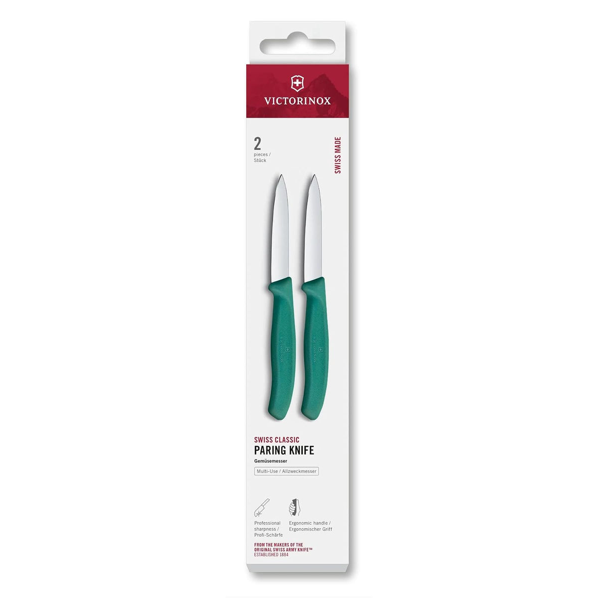 Set de Cuchillos Mondadores Swiss Classic, Filo Recto, Hoja 8 cm, Verde