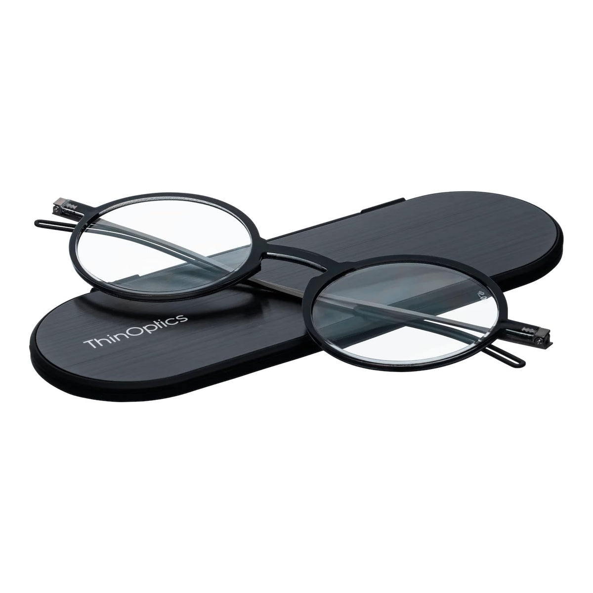 ThinOptics Lentes de Lectura Rectangulares Frontpage - Estuche normal - redondo negro - 44.45 Milímetros - 2 x