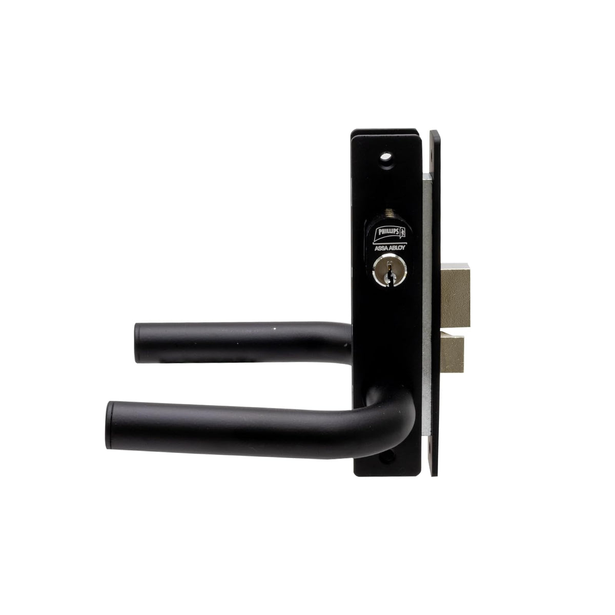 Phillips Cerradura Modelo Slim 570 Manija Redonda Para Puerta De Aluminio Negro