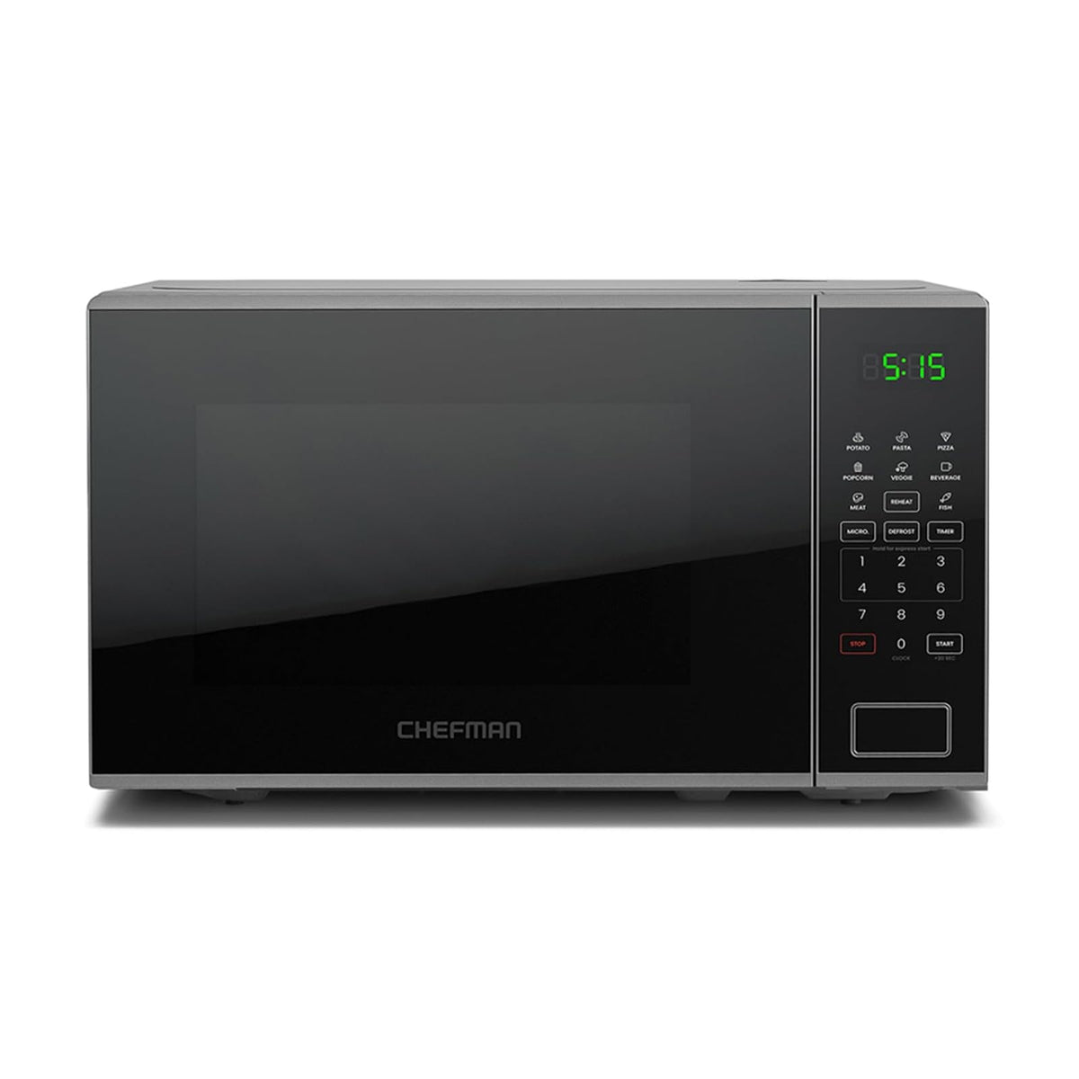 Chefman Horno de Microondas con Menús Automáticos y Función de Silencio - 1.1 pies cúbicos - Negro