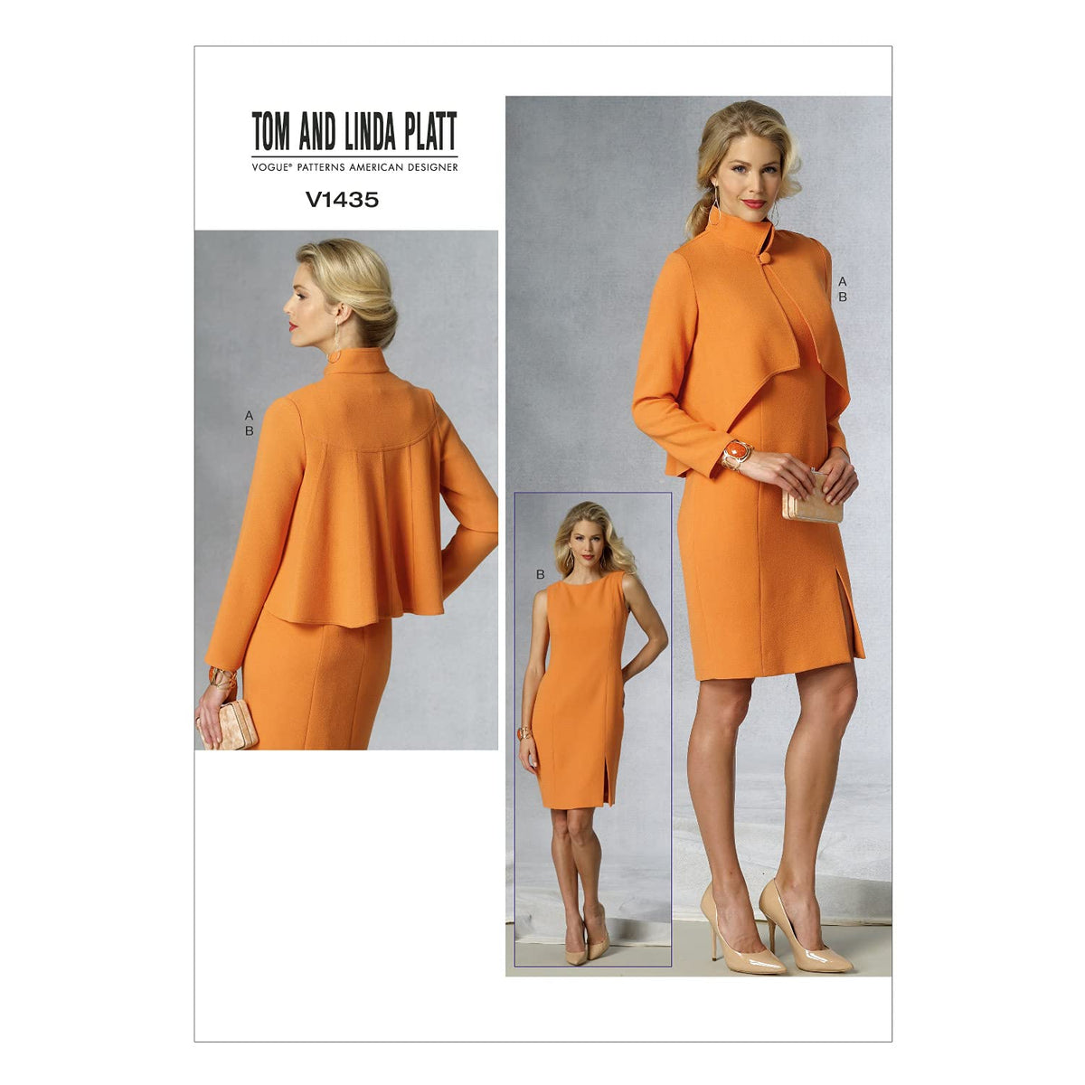 VOGUE PATTERNS V1435E50 - Plantilla de Costura para Chaqueta y Vestido de Mujer, Talla E5 (14-16-18-20-22)