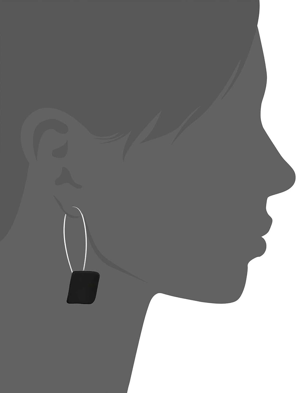Robert Lee Morris Soho - Pendientes largos para mujer, diseño cuadrado escultórico, color negro, talla única