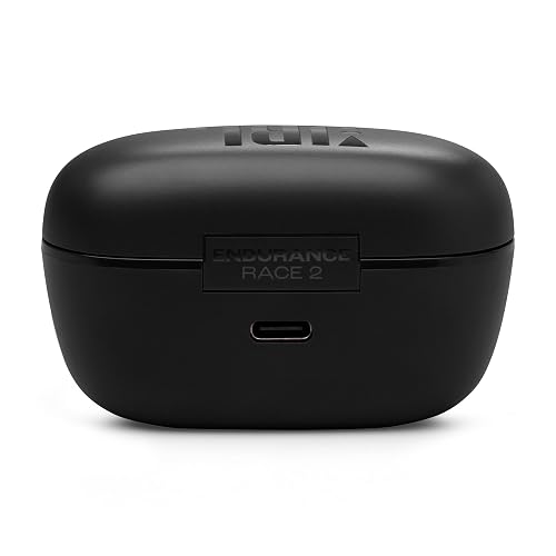 JBL Endurance Race 2 Audífonos Inalámbricos Bluetooth, Deportivos, Reproducción 48 Horas, Resistentes al Agua, Sudor y Polvo IP67 - Negro