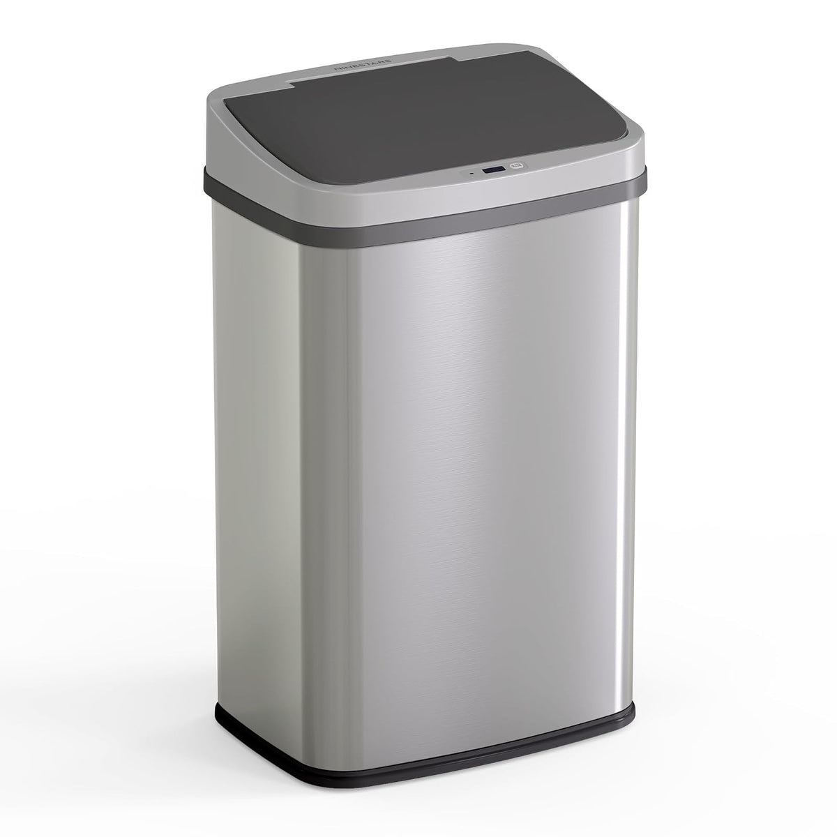 Ninestars dzt-50 - 28 el Original Touchless Sensor automático de Movimiento Papelera, Parte Superior Negra, Cepillado (Brush), 1, 1 - 13 Gal BR - Plateado y negro