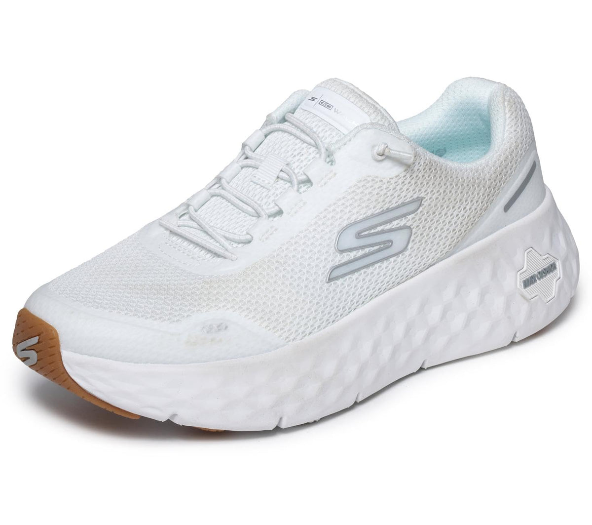 Skechers Go Walk MAX Cushioning Flex Zapatillas para Mujer - 25.0 cm - Blanco - Plata