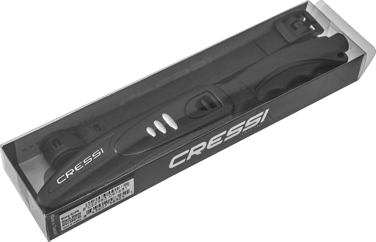 Cressi Borg, Cuchillo de Hoja Larga para Buceo y Pesca submarina - Punta Puntiaguda y Roma