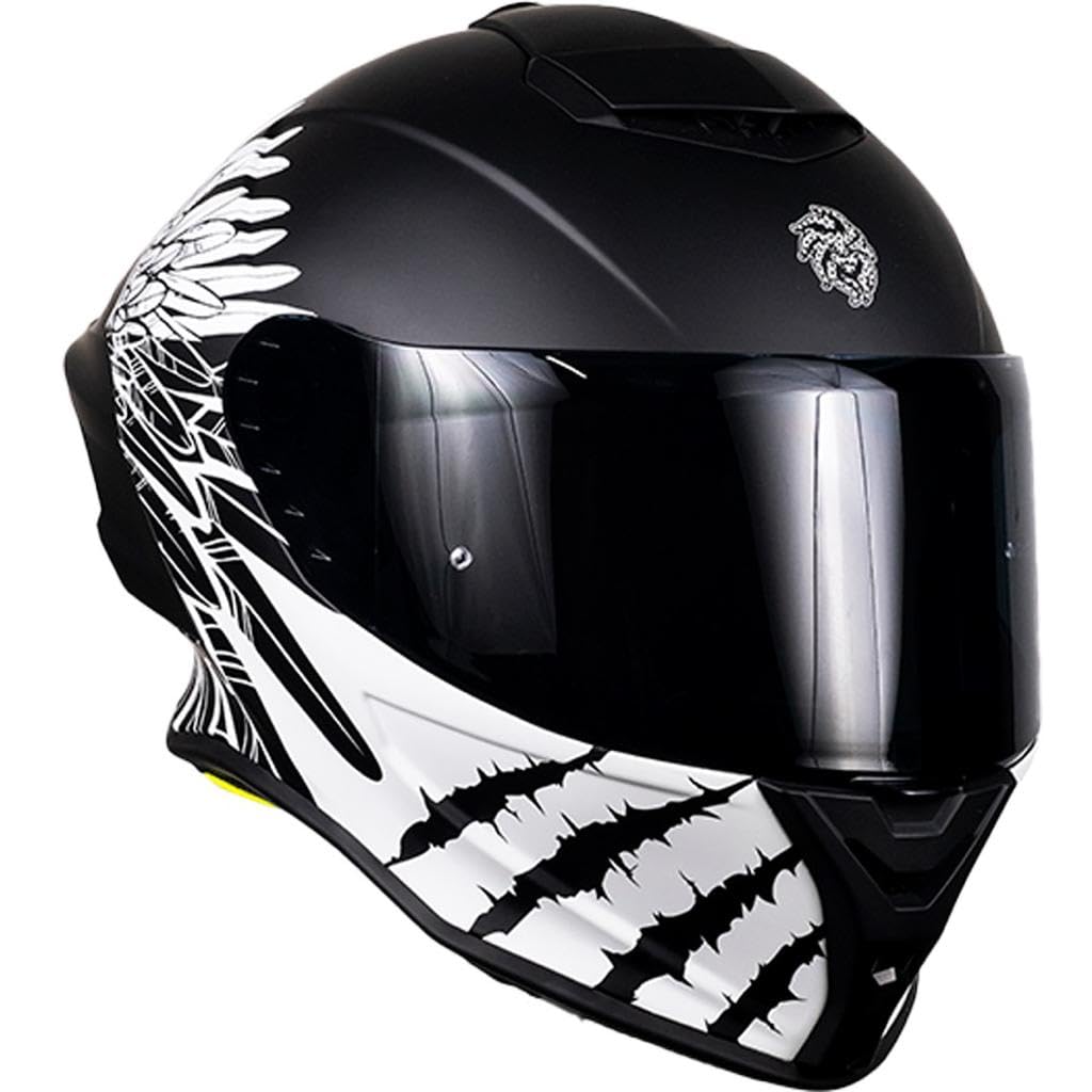KOV Casco Buster Liberty Negro Mate Integral para Moto Deportivo AERODINAMICO Certificado Dot