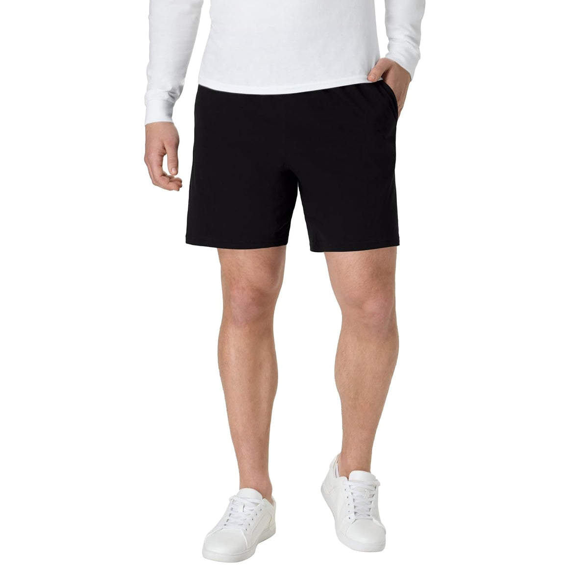 Hanes Men's Jersey Short with Pockets - Negro - - CH