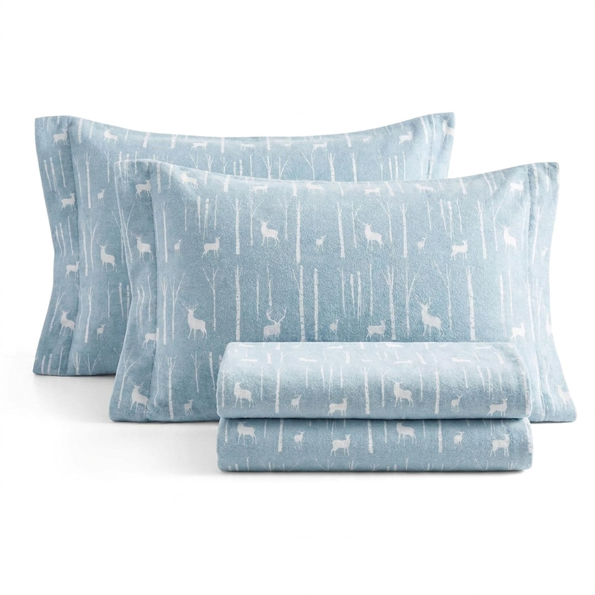 Eddie Bauer - Juego de sábanas Individuales, Ropa de Cama de Franela de algodón cálido y Transpirable con Bolsillos Profundos, Cepillado para Mayor suavidad, acogedora decoración del hogar,