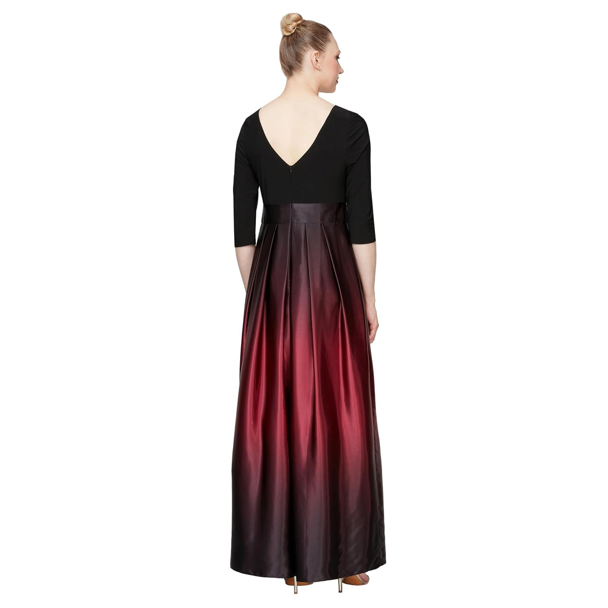 S.L. Fashions - Vestido Largo de satén para Mujer con Bolsillos, Vestido de Fiesta Formal (Tallas pequeñas)