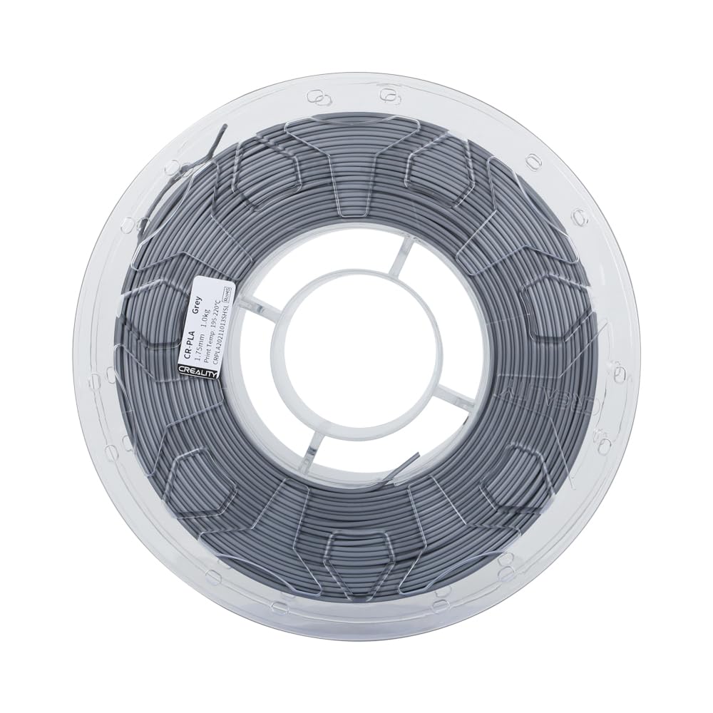 Creality CR Filamento PLA 1,75 mm 1kg para Impresora 3D, Tenacidad Mejorada, Precisión Dimensional ±0,03 mm, Apto para Impresora 3D FDM, Gris