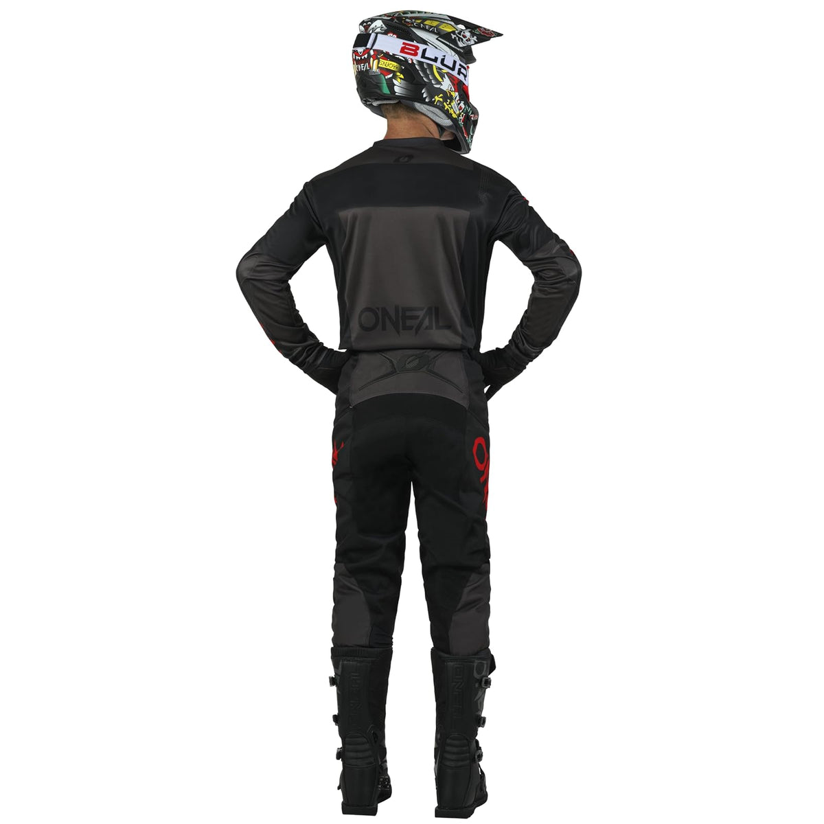 O'Neal Element Racewear Playera Juvenil Negro/Rojo/Gris