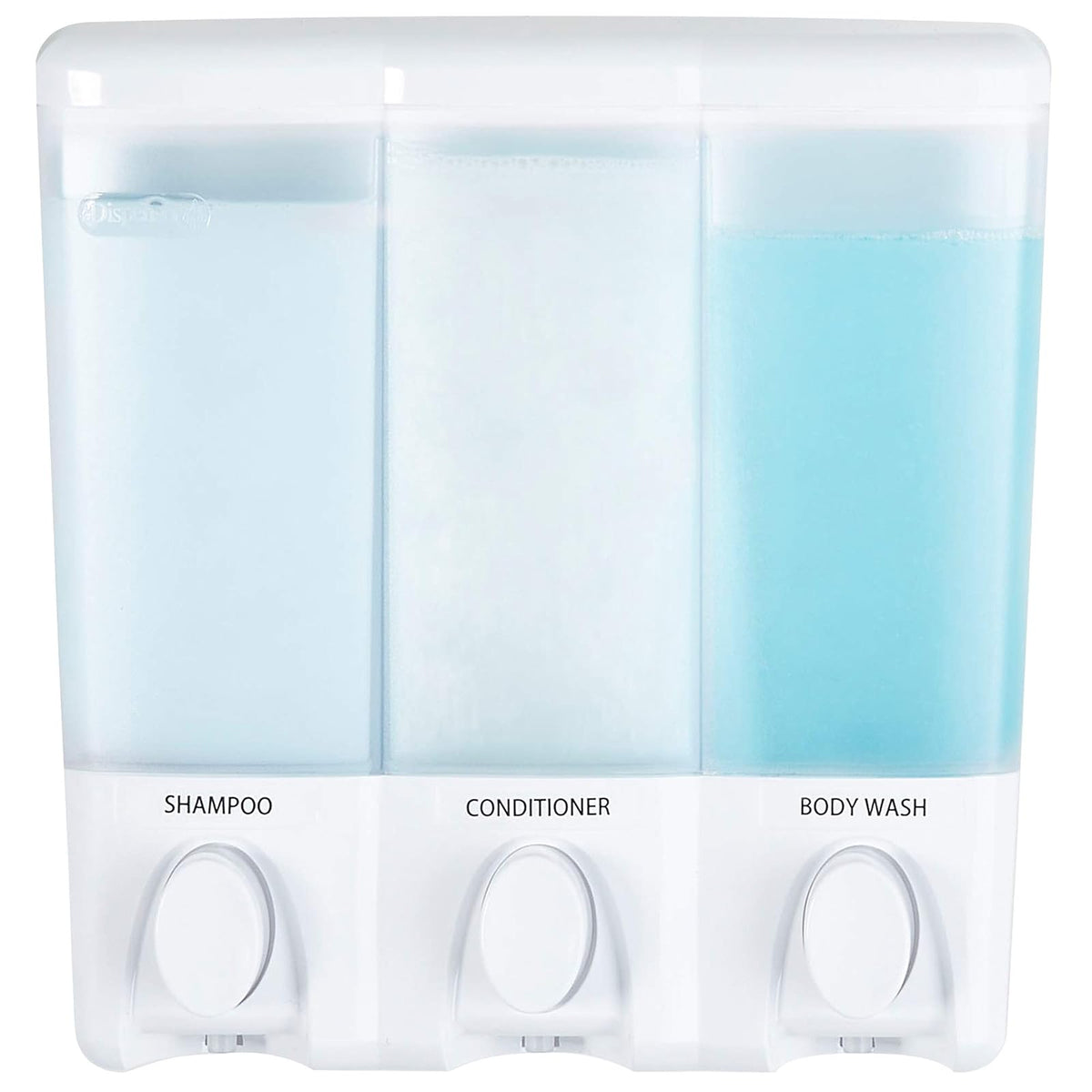 Better Living Products Clear Choice Dispenser Dispensador de Ducha, Casual, Blanco, 3 Compartimentos, 1, 1 - three chamber - Blanco