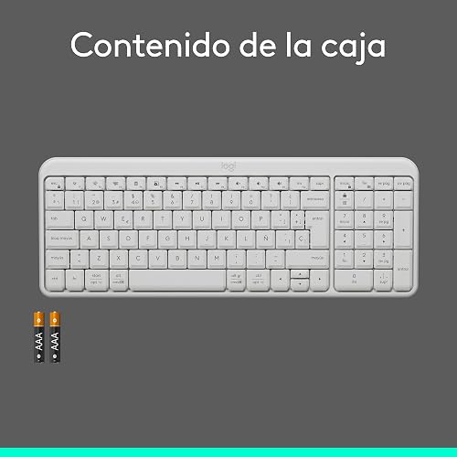 Logitech K250 Teclado Compacto Bluetooth para Windows, ChromeOS ó iOS, Batería de 12 Meses - Color Blanco