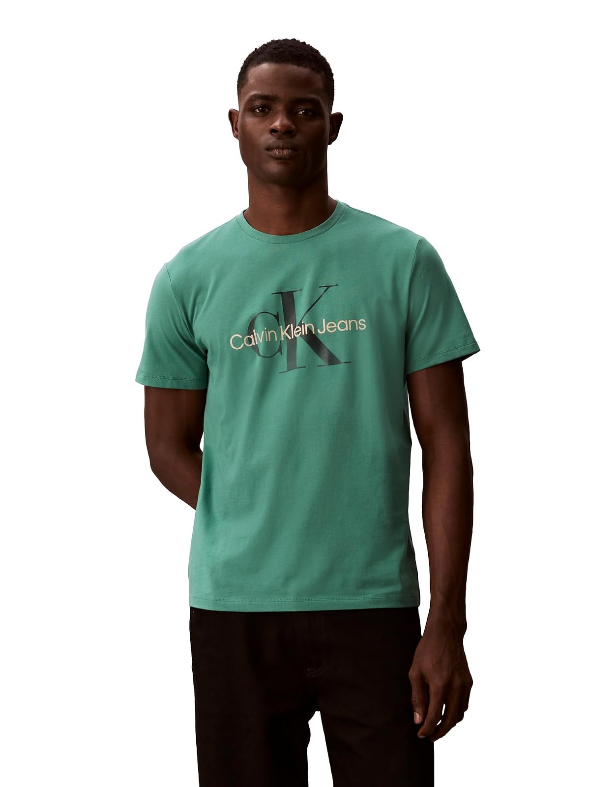 Calvin Klein Camiseta Camiseta para Hombre - Verde salvaje - G