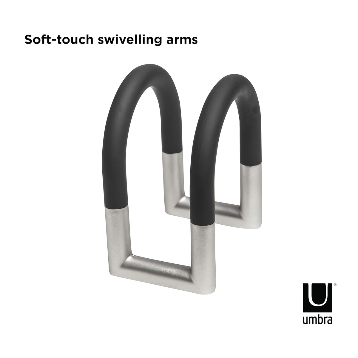 Umbra Swivel Servilletero de Mesa Flexible de Metal Antideslizante para Cocina y Comedor, Plateado