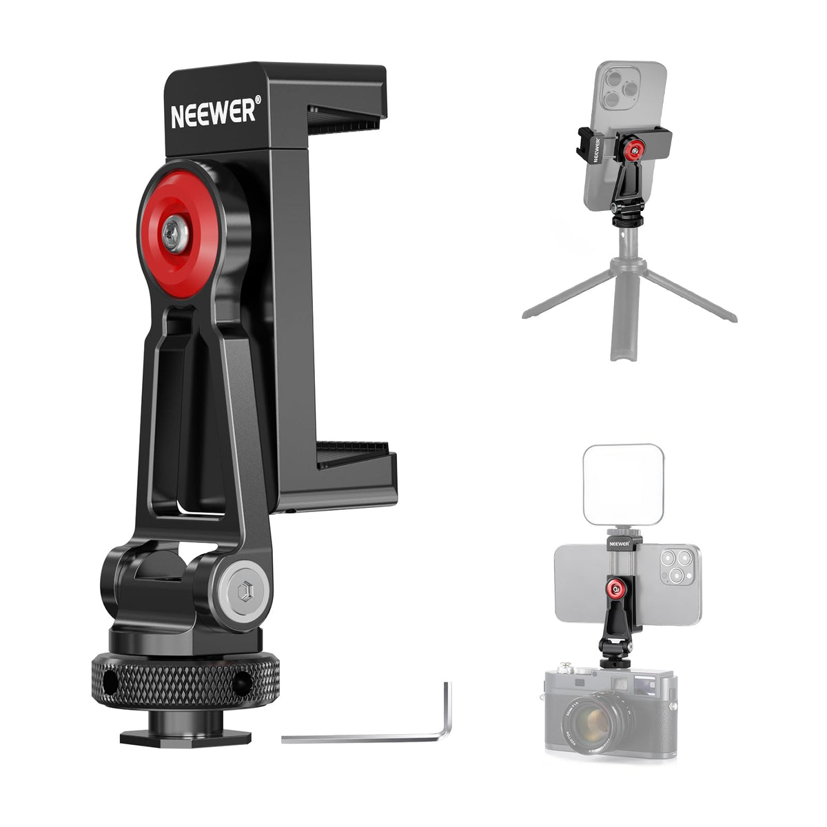 NEEWER Soporte de Trípode para Celular con Rosca 1/4" y Zapata Fría - PA001