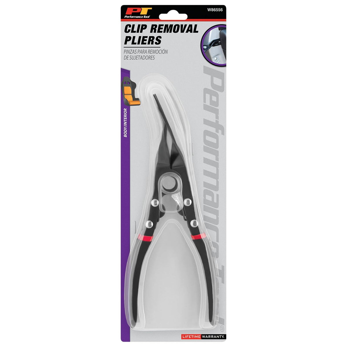 Performance Tool W86556 Alicates de Extracción de Clips para Tapicería para Cuerpo e Interior Negro