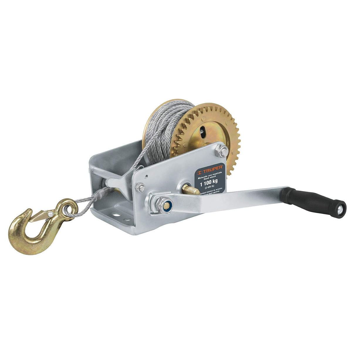 Truper Malacate de Manivela con Cable, para Remolque - 1,100 kg