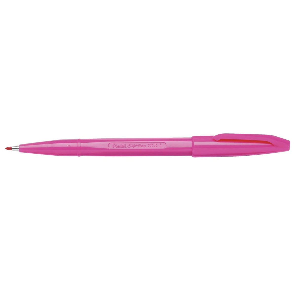 Pentel Sign Pen Rotulador de Punta de Fibra, Caja de 12 - Rosado