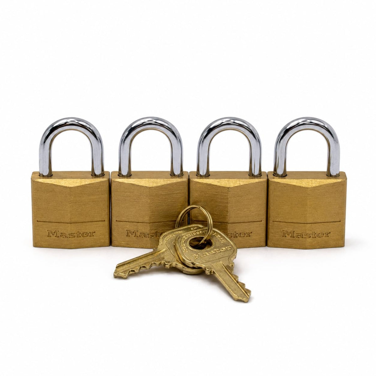 Master Lock Candado de Latón 120T, 3/4 pulg, Con Llave - Paquete de 4