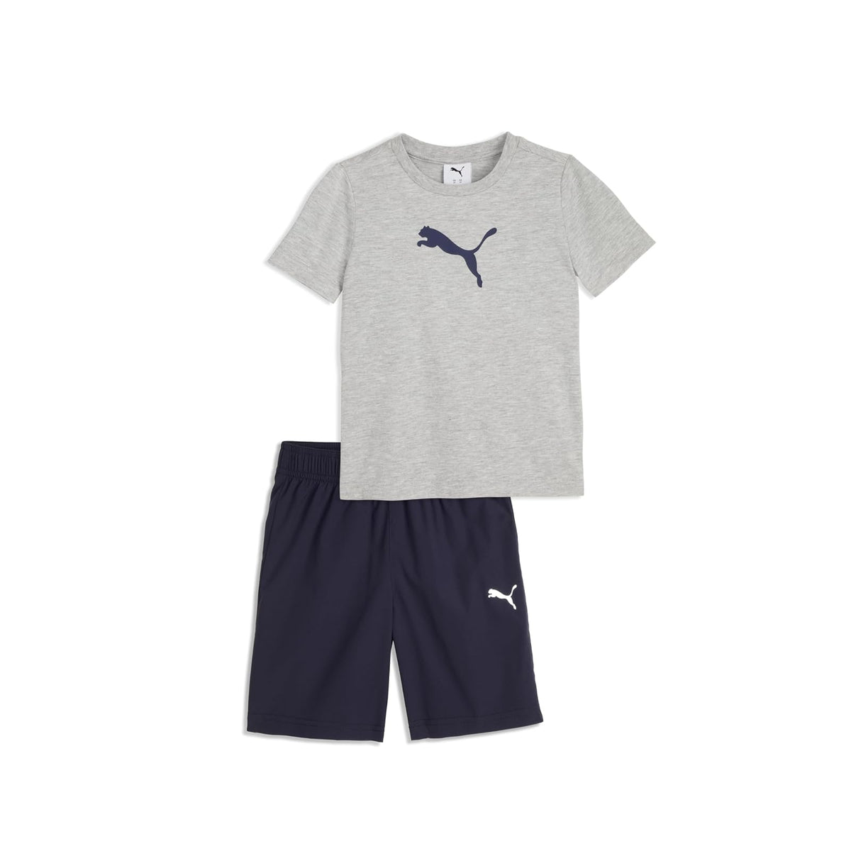PUMA 2 Piece Set, Short Sleeve Cotton Jersey T-shirt & Matching Short Conjunto de ropa Niños - 4 - Gris jaspeado
