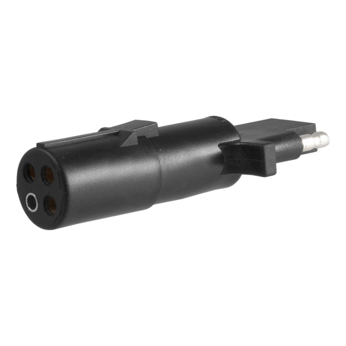 CURT Adaptador de Cableado Redondo 4 Pines para Remolque 4 Vías 58414, Negro