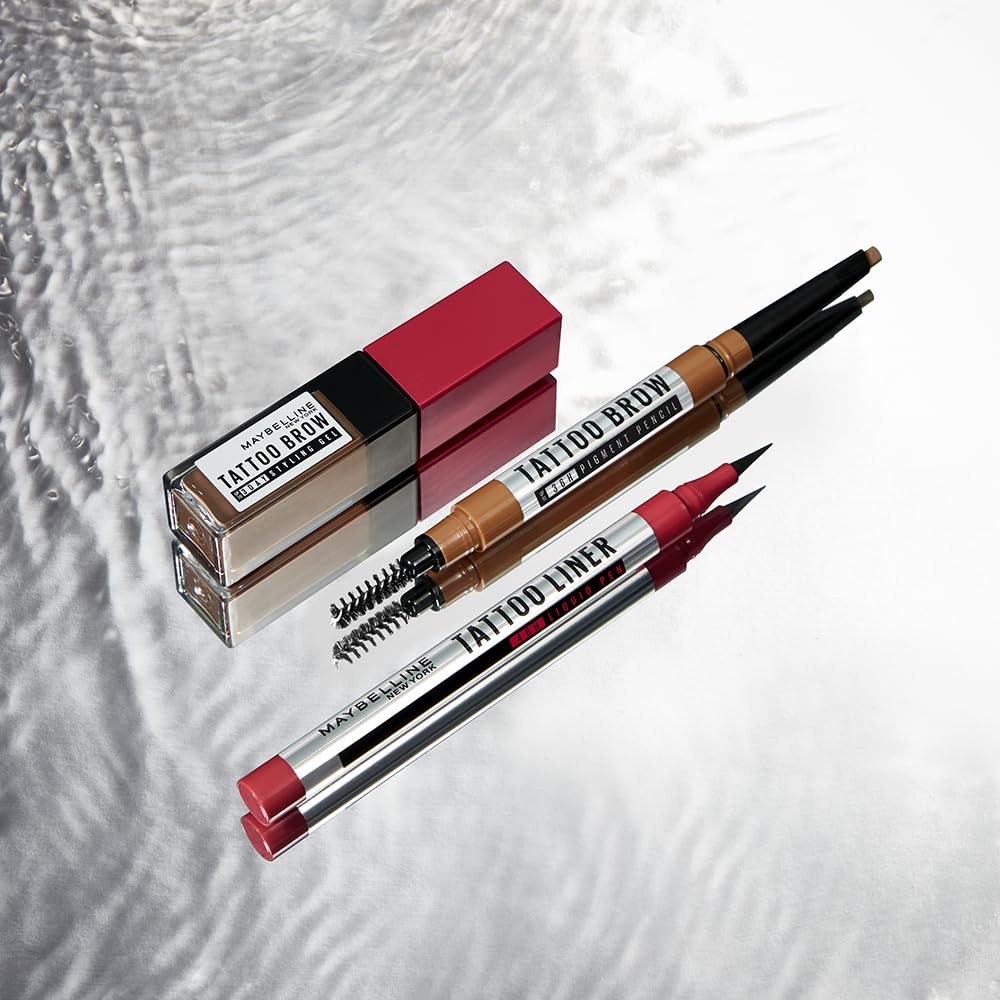 Maybelline Estilizador de cejas en gel de facil aplicación, Tattoo 3D tono Deep Brown, 21g
