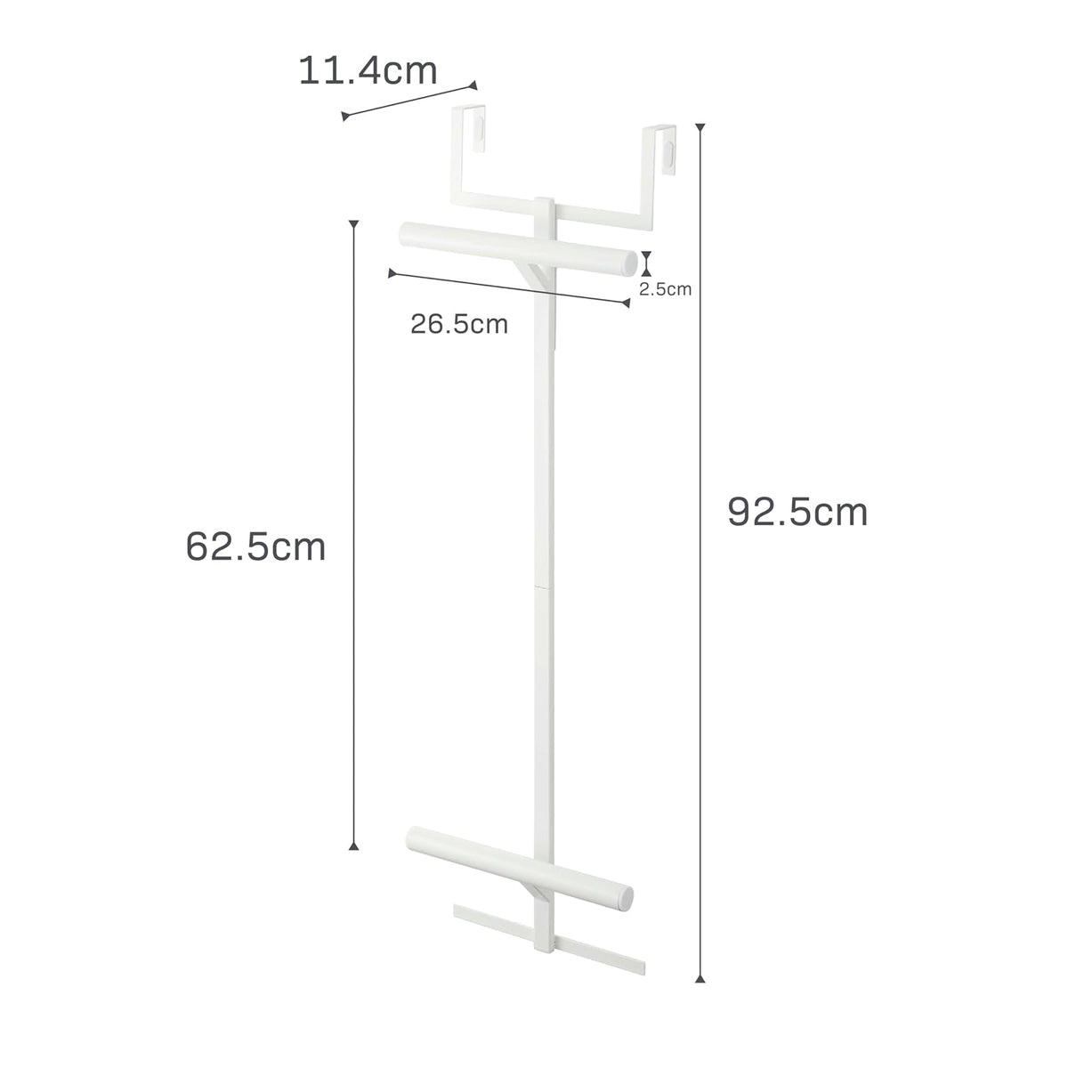 Yamazaki Home Tower - Mochila para colgar sobre la puerta para clóset o recámara, estante de almacenamiento de metal de dos niveles, fácil instalación, acero