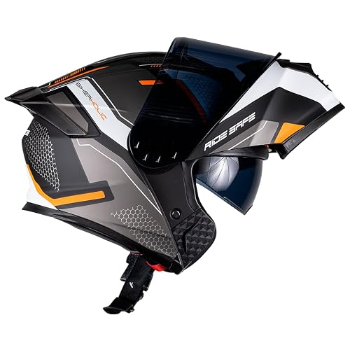 KOV Casco Revenge Thunder Naranja ABATIBLE Deportivo Certificado Dot