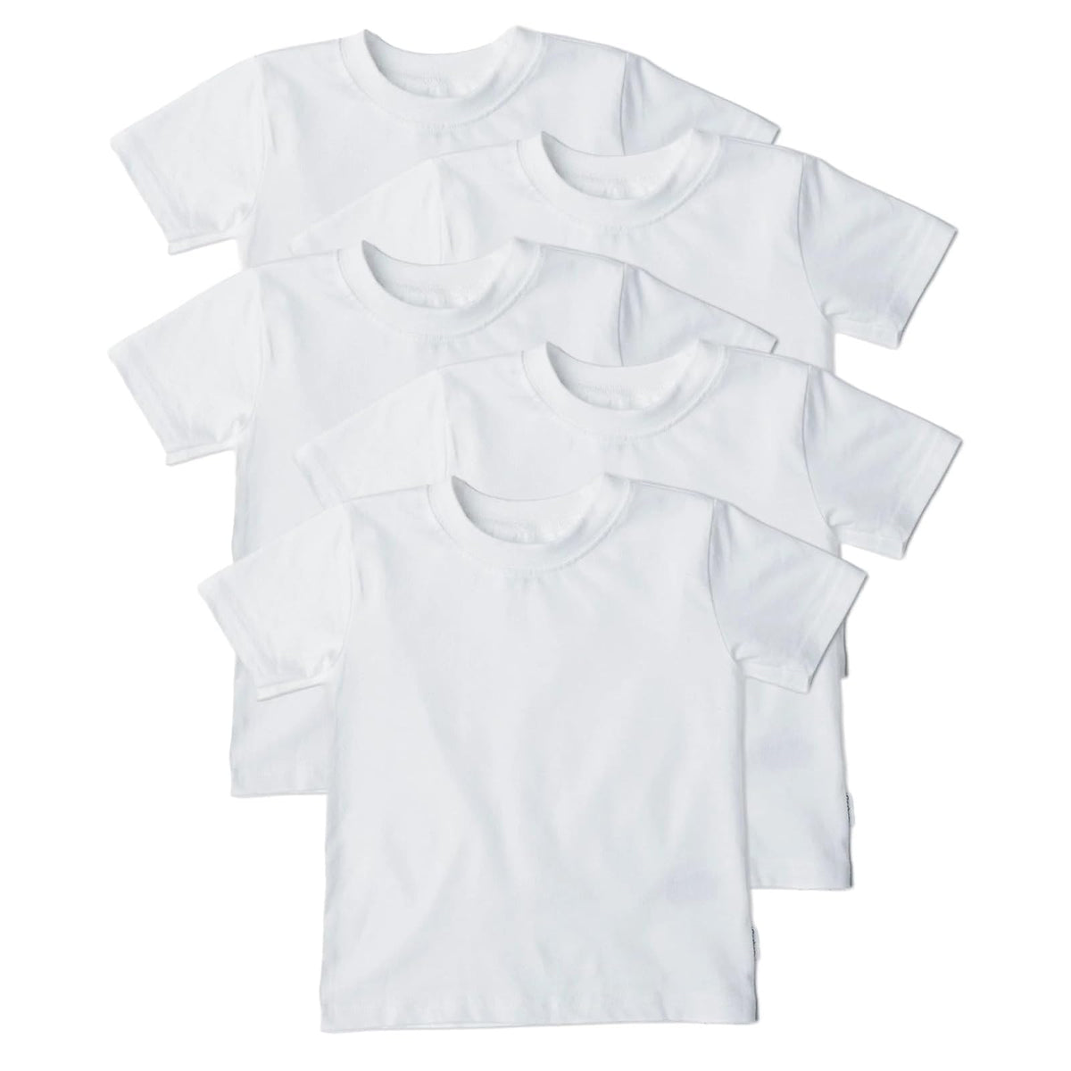 Gerber Paquete de 5 Camisetas de Manga Corta para Niño, Unisex - Blanco - 4T