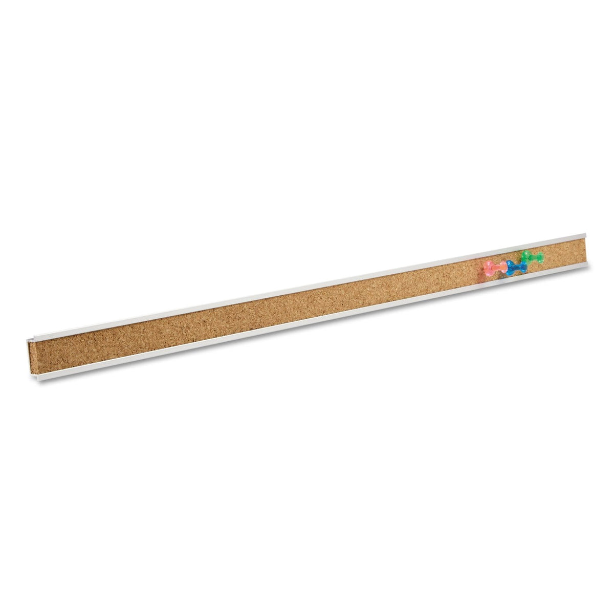 Quartet Bulletin Bar Strip, Cork Board, 48" x 1", Classroom, Office, Cubicle, Aluminum Frame (2006) - 48" x 1"
