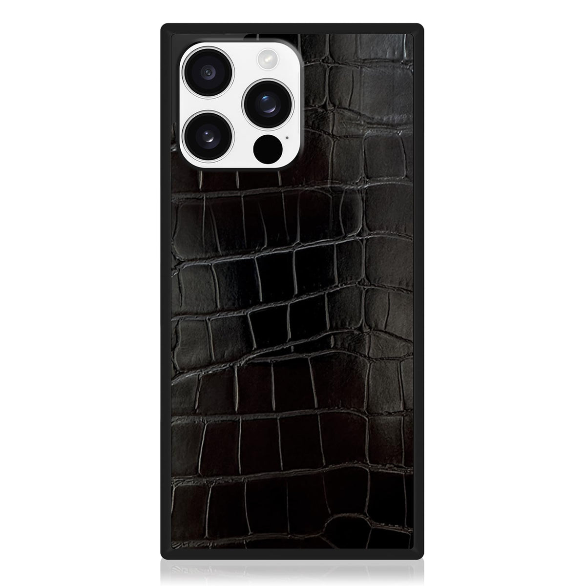 FLAUNT Funda Protectora Cuadrada para iPhone 16 Pro Max, Compatible con MagSafe - iPhone 16 Pro - Cocodrilo negro