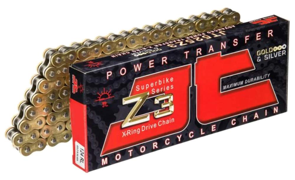 JT Chain Cadena de Anillo en X Serie 525 JTC525Z3GS-124RL, 124 Eslabones, Dorado - 124-Links - Oro