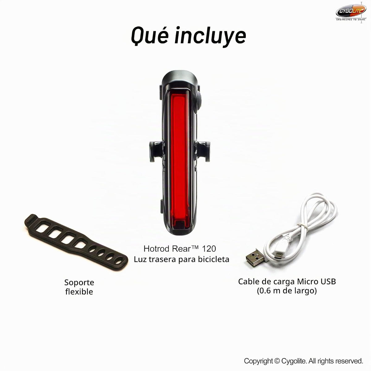 Cygolite Hotrod – Lumen Bike Tail Light - 6 Night & Daytime Modes– Wide Glowing Leds- Compact & Sleek– IP64 Water Resistant– Sturdy Flexible Mount- USB Rechargeable–Great for Busy Roads