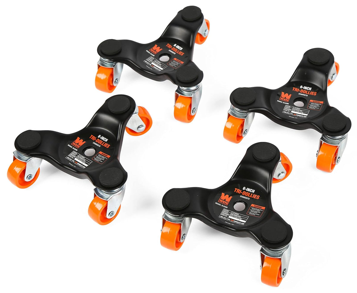 WEN Juego de 4 Plataformas Rodantes (Tri-Dolly) para Muebles - 6 pulgadas (capacidad de 300 libras)